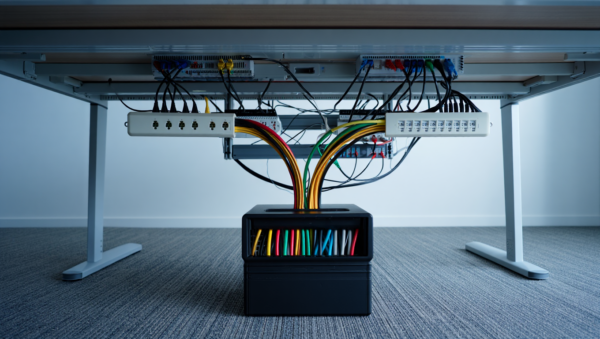 Organized office cable management and structured cabling by DKs Enterprises LTD.